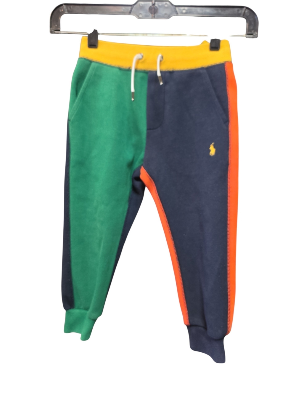 Polo by Ralph Lauren Green, Navy, Yellow & Orange Colorblock Jogger Pants